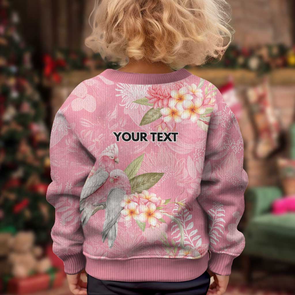 Personalised Galah Cockatoo Fighting in Pink Kid Ugly Christmas Sweater Australian Breast Cancer Spirit - Aussie Hoodie