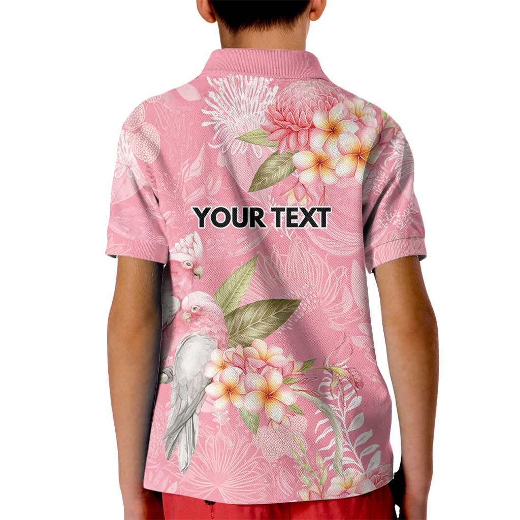 Personalised Galah Cockatoo Fighting in Pink Kid Polo Shirt Australian Breast Cancer Spirit - Aussie Hoodie