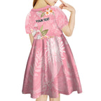 Personalised Galah Cockatoo Fighting in Pink Kid Short Sleeve Dress Australian Breast Cancer Spirit - Aussie Hoodie