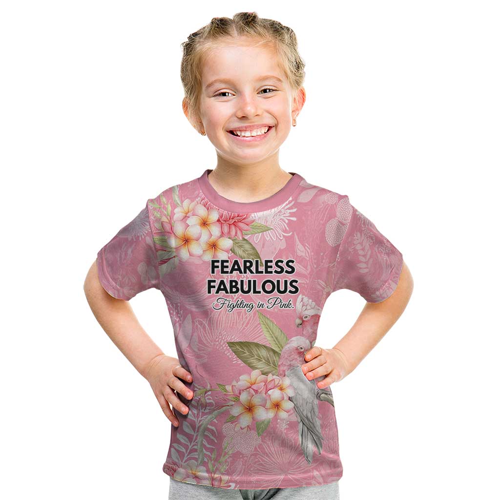 Personalised Galah Cockatoo Fighting in Pink Kid T Shirt Australian Breast Cancer Spirit - Aussie Hoodie