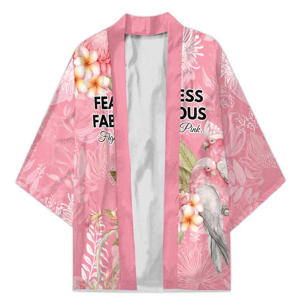 Personalised Galah Cockatoo Fighting in Pink Kimono Australian Breast Cancer Spirit - Aussie Hoodie