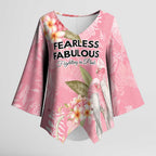 Personalised Galah Cockatoo Fighting in Pink Kimono Sleeve Blouse Australian Breast Cancer Spirit - Aussie Hoodie