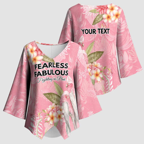 Personalised Galah Cockatoo Fighting in Pink Kimono Sleeve Blouse Australian Breast Cancer Spirit - Aussie Hoodie