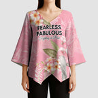 Personalised Galah Cockatoo Fighting in Pink Kimono Sleeve Blouse Australian Breast Cancer Spirit - Aussie Hoodie