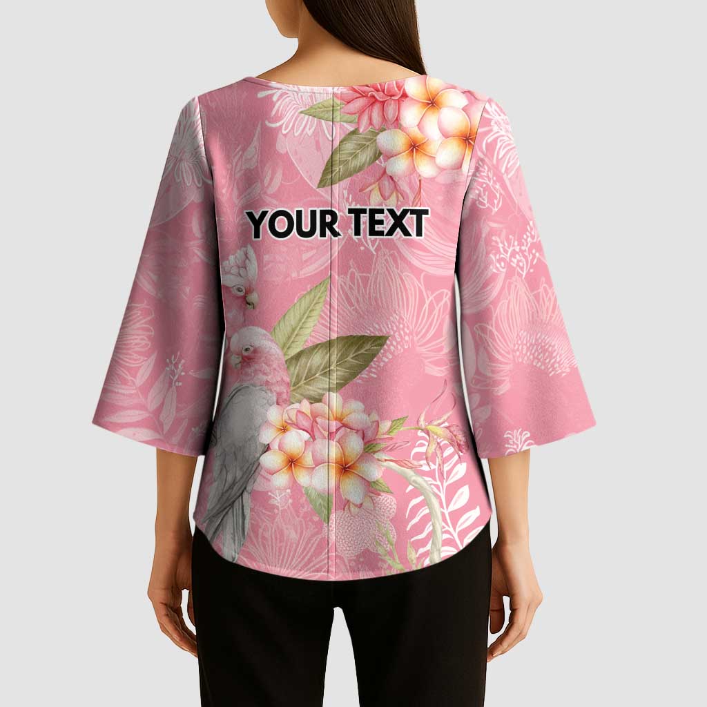 Personalised Galah Cockatoo Fighting in Pink Kimono Sleeve Blouse Australian Breast Cancer Spirit - Aussie Hoodie