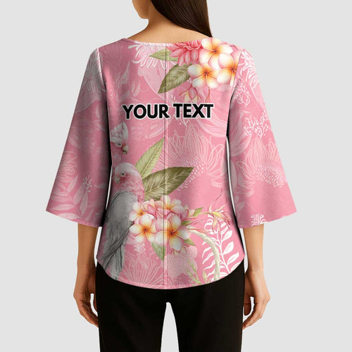 Personalised Galah Cockatoo Fighting in Pink Kimono Sleeve Blouse Australian Breast Cancer Spirit - Aussie Hoodie