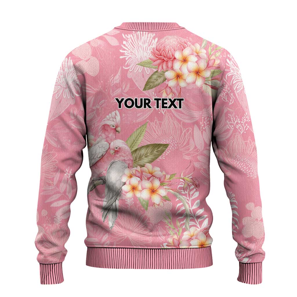 Personalised Galah Cockatoo Fighting in Pink Ugly Christmas Sweater Australian Breast Cancer Spirit - Aussie Hoodie