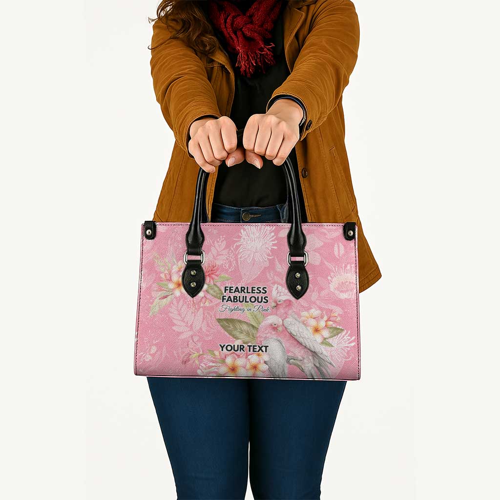 Personalised Galah Cockatoo Fighting in Pink Leather Bag Australian Breast Cancer Spirit - Aussie Hoodie