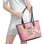 Personalised Galah Cockatoo Fighting in Pink Leather Tote Bag Australian Breast Cancer Spirit - Aussie Hoodie