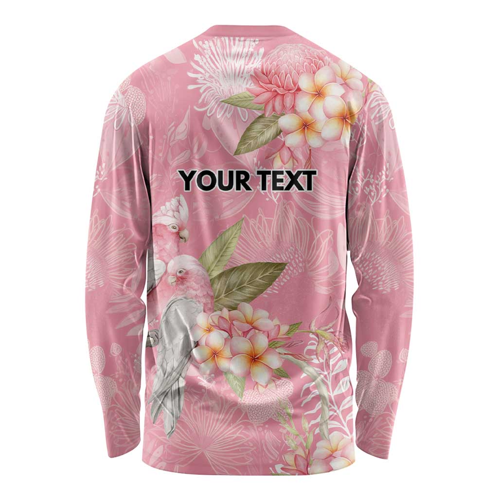 Personalised Galah Cockatoo Fighting in Pink Long Sleeve Shirt Australian Breast Cancer Spirit - Aussie Hoodie