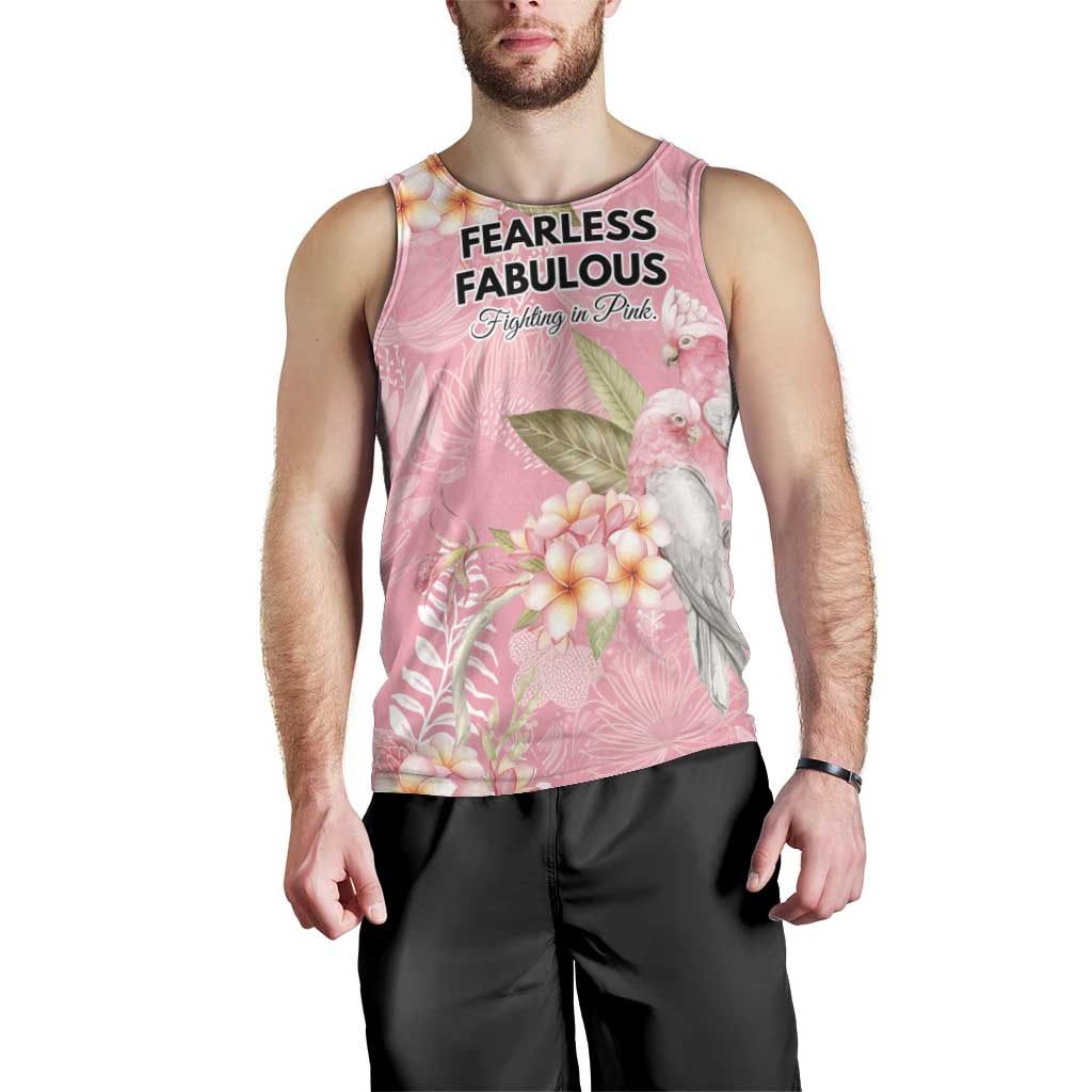 Personalised Galah Cockatoo Fighting in Pink Men Tank Top Australian Breast Cancer Spirit - Aussie Hoodie