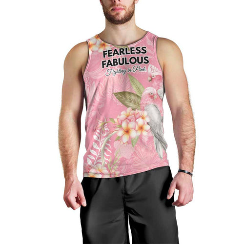 Personalised Galah Cockatoo Fighting in Pink Men Tank Top Australian Breast Cancer Spirit - Aussie Hoodie