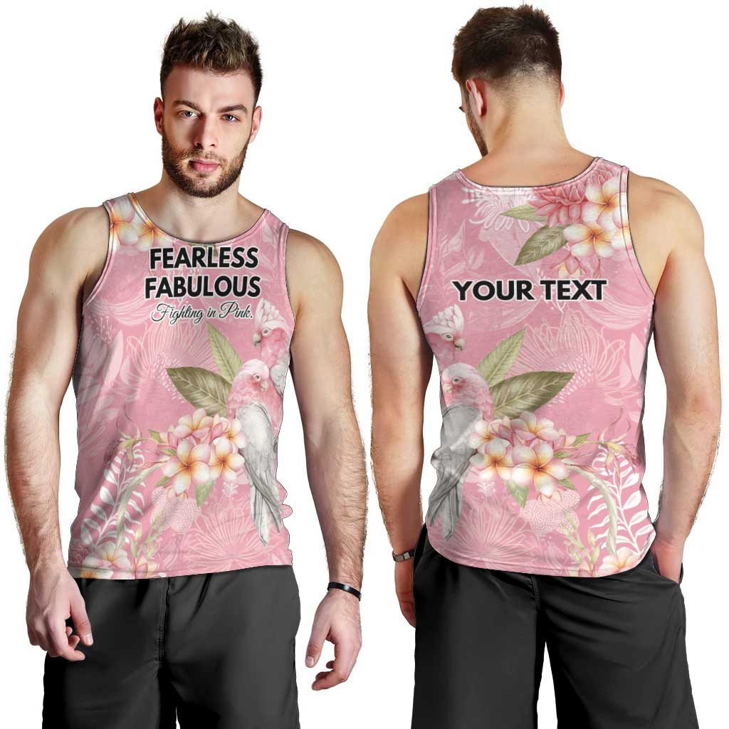 Personalised Galah Cockatoo Fighting in Pink Men Tank Top Australian Breast Cancer Spirit - Aussie Hoodie