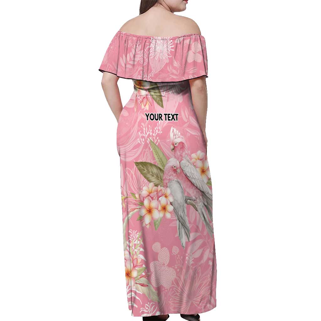 Personalised Galah Cockatoo Fighting in Pink Off Shoulder Maxi Dress Australian Breast Cancer Spirit - Aussie Hoodie