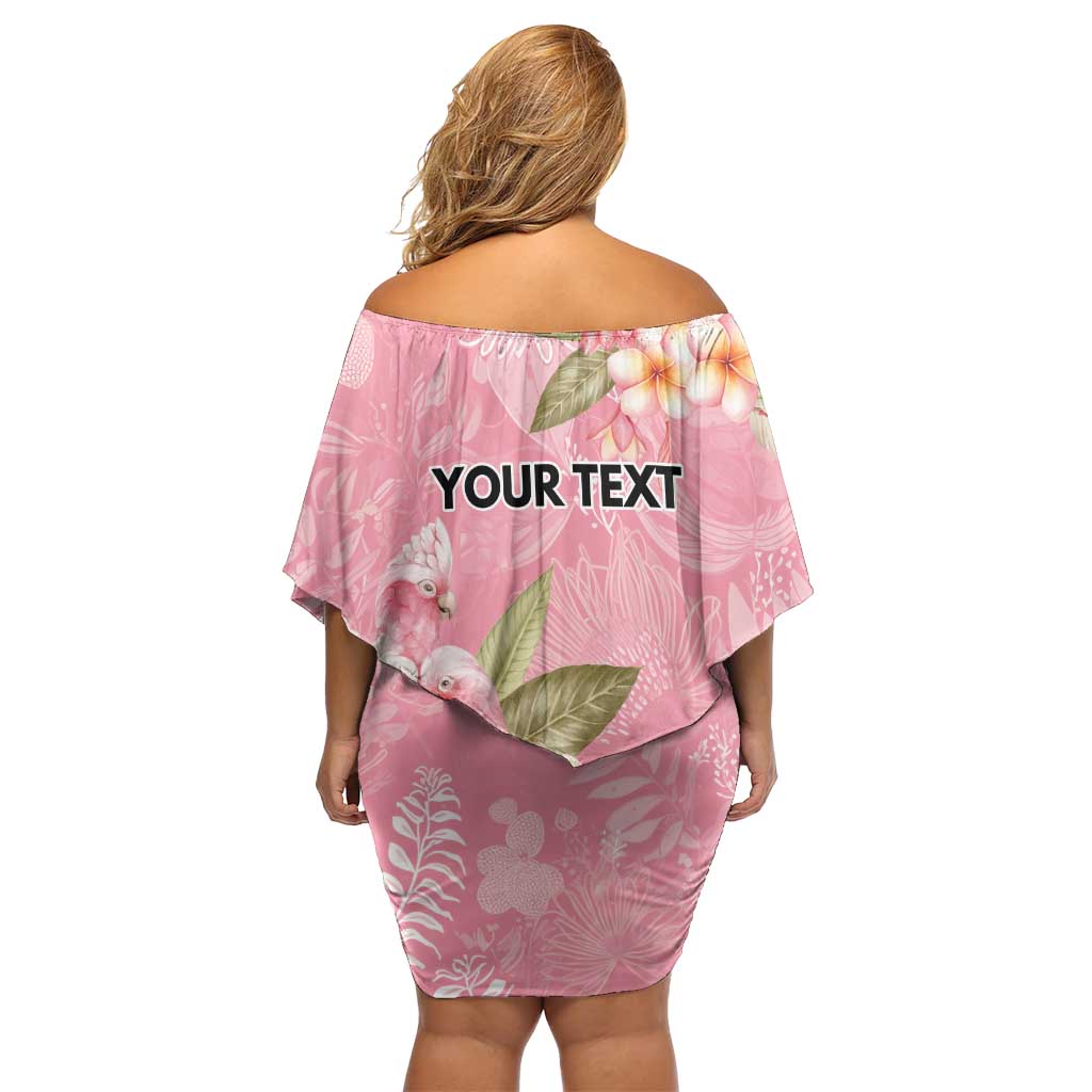 Personalised Galah Cockatoo Fighting in Pink Off Shoulder Short Dress Australian Breast Cancer Spirit - Aussie Hoodie