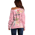 Personalised Galah Cockatoo Fighting in Pink Off Shoulder Sweater Australian Breast Cancer Spirit - Aussie Hoodie
