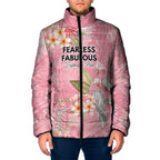 Personalised Galah Cockatoo Fighting in Pink Padded Jacket Australian Breast Cancer Spirit - Aussie Hoodie