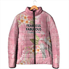 Personalised Galah Cockatoo Fighting in Pink Padded Jacket Australian Breast Cancer Spirit - Aussie Hoodie