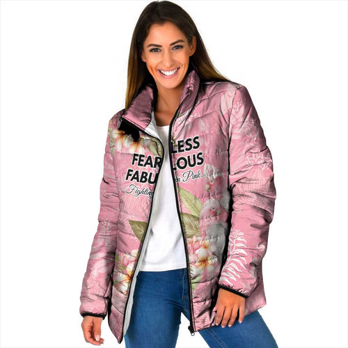 Personalised Galah Cockatoo Fighting in Pink Padded Jacket Australian Breast Cancer Spirit - Aussie Hoodie