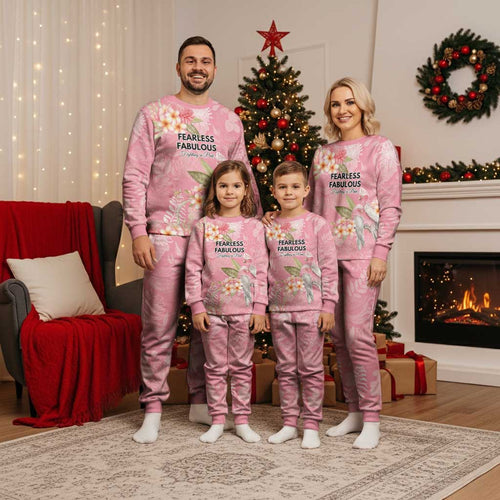 Personalised Galah Cockatoo Fighting in Pink Christmas Pajama Set Australian Breast Cancer Spirit - Aussie Hoodie