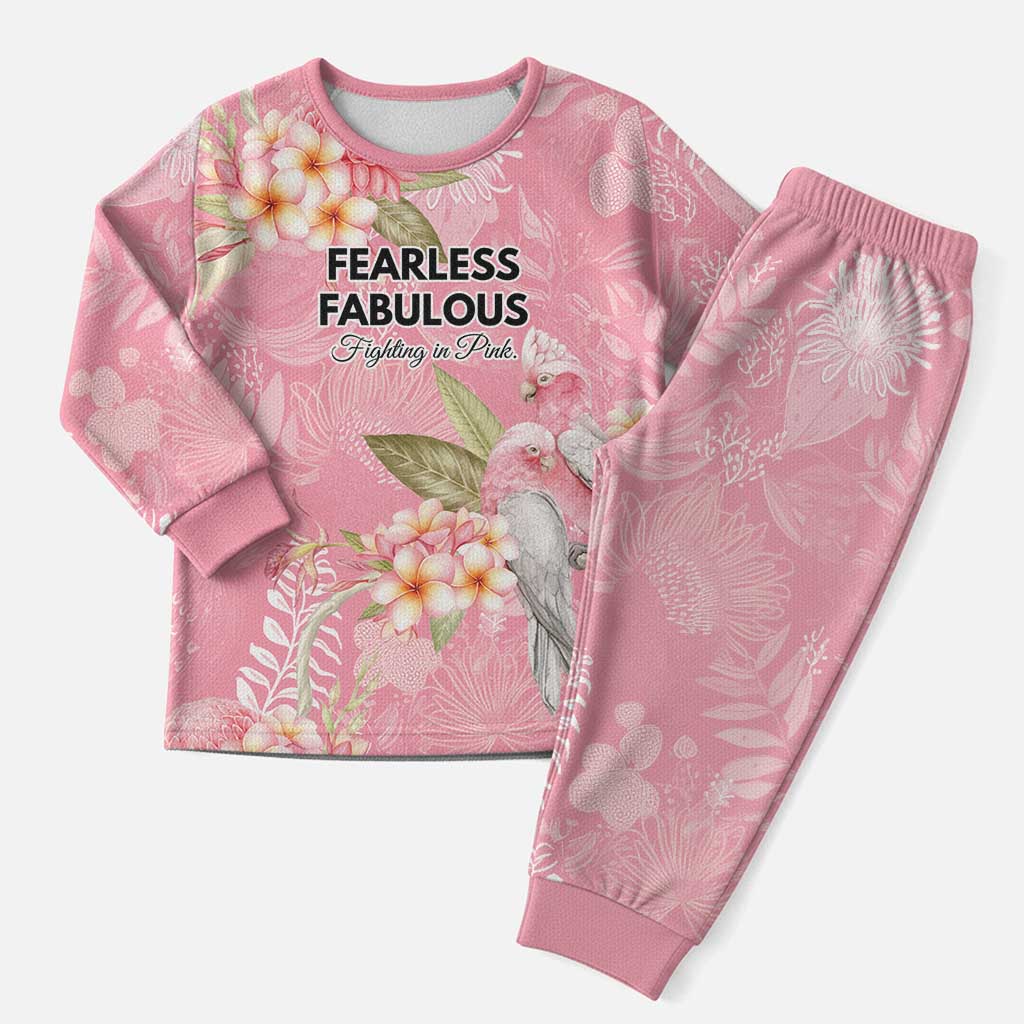 Personalised Galah Cockatoo Fighting in Pink Christmas Pajama Set Australian Breast Cancer Spirit - Aussie Hoodie