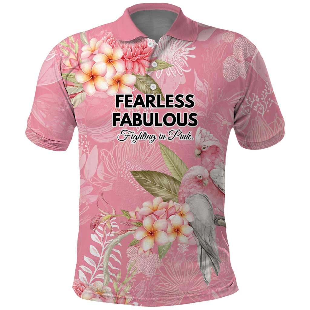 Personalised Galah Cockatoo Fighting in Pink Polo Shirt Australian Breast Cancer Spirit - Aussie Hoodie