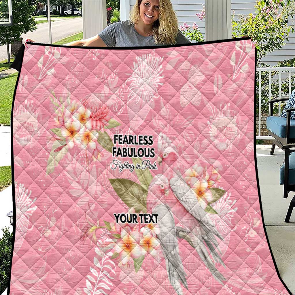 Personalised Galah Cockatoo Fighting in Pink Quilt Australian Breast Cancer Spirit - Aussie Hoodie