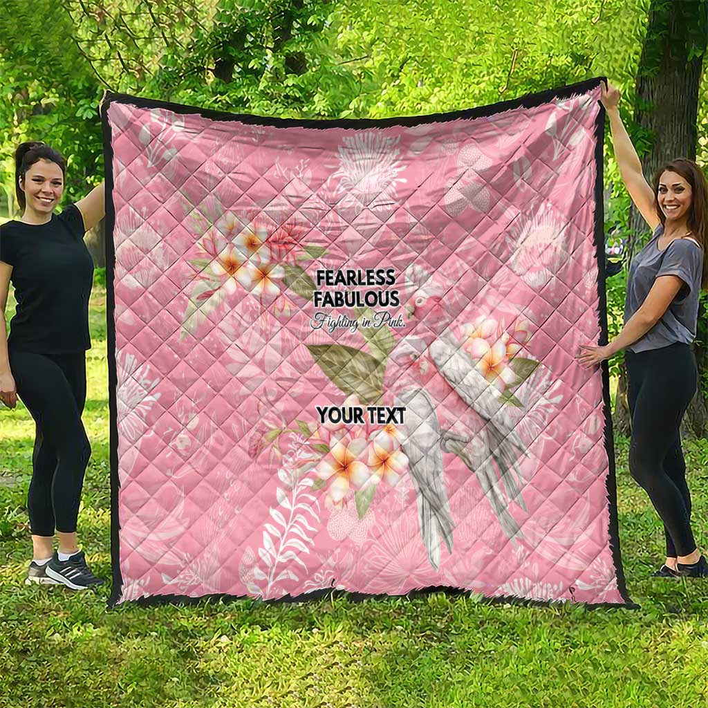 Personalised Galah Cockatoo Fighting in Pink Quilt Australian Breast Cancer Spirit - Aussie Hoodie