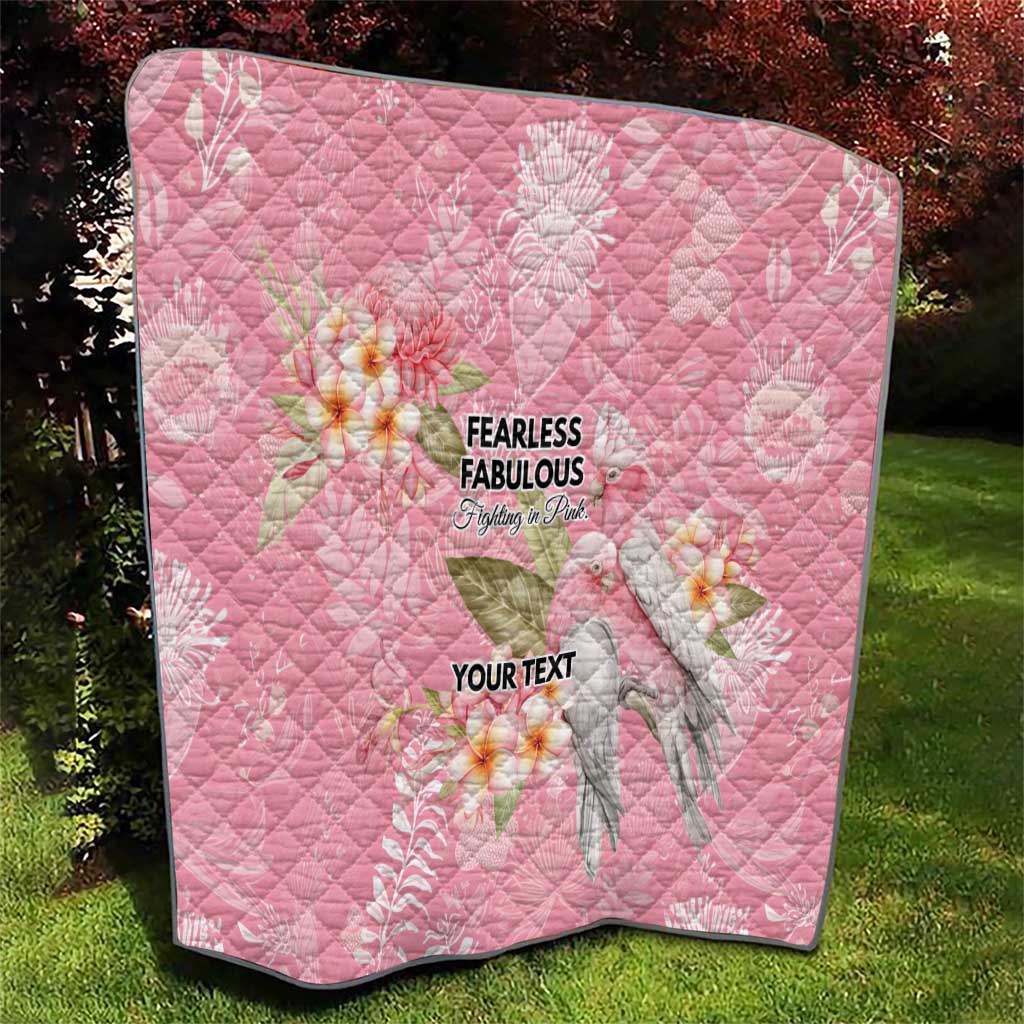 Personalised Galah Cockatoo Fighting in Pink Quilt Australian Breast Cancer Spirit - Aussie Hoodie