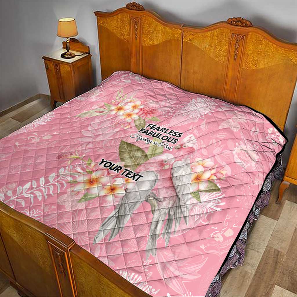 Personalised Galah Cockatoo Fighting in Pink Quilt Australian Breast Cancer Spirit - Aussie Hoodie