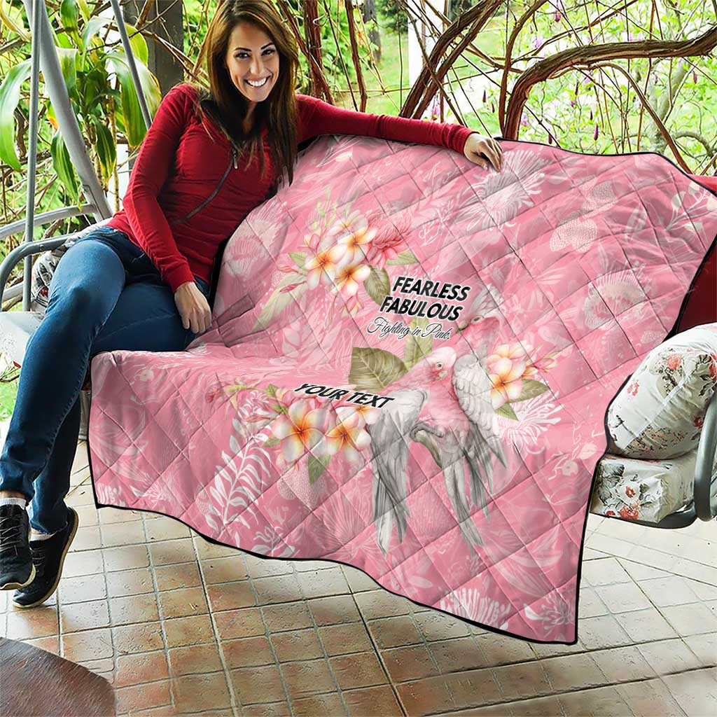 Personalised Galah Cockatoo Fighting in Pink Quilt Australian Breast Cancer Spirit - Aussie Hoodie