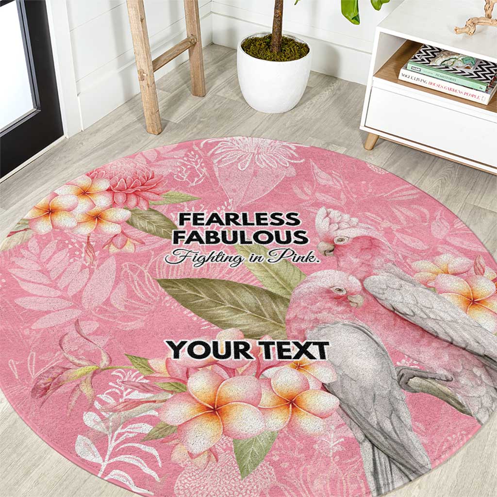 Personalised Galah Cockatoo Fighting in Pink Round Carpet Australian Breast Cancer Spirit - Aussie Hoodie