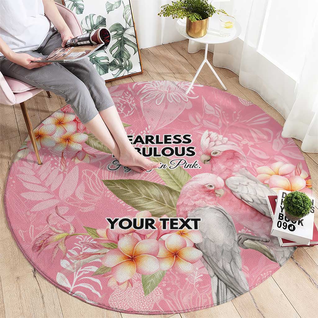 Personalised Galah Cockatoo Fighting in Pink Round Carpet Australian Breast Cancer Spirit - Aussie Hoodie