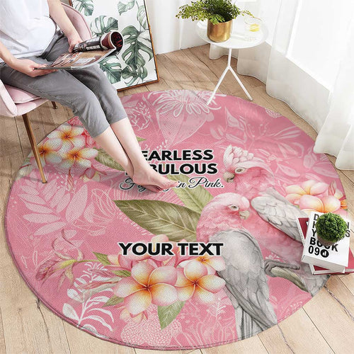 Personalised Galah Cockatoo Fighting in Pink Round Carpet Australian Breast Cancer Spirit - Aussie Hoodie