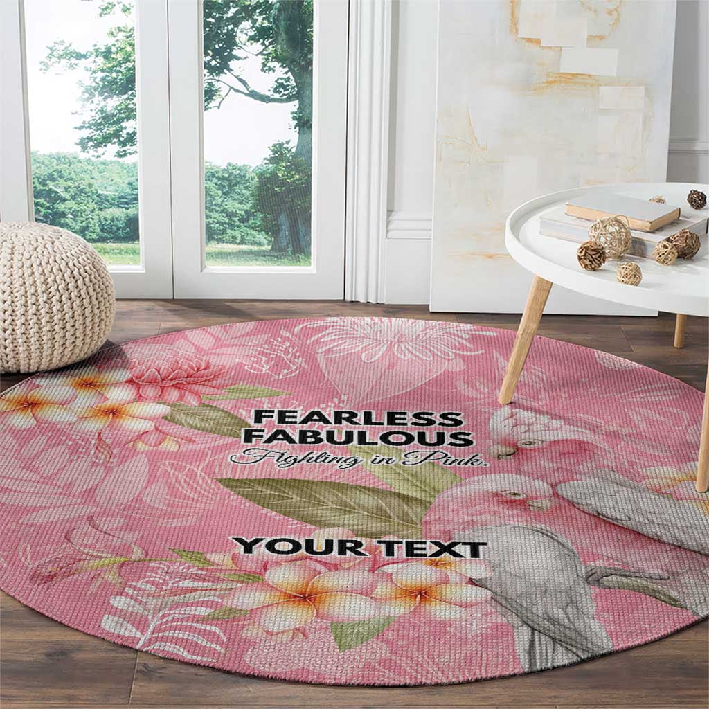 Personalised Galah Cockatoo Fighting in Pink Round Carpet Australian Breast Cancer Spirit - Aussie Hoodie