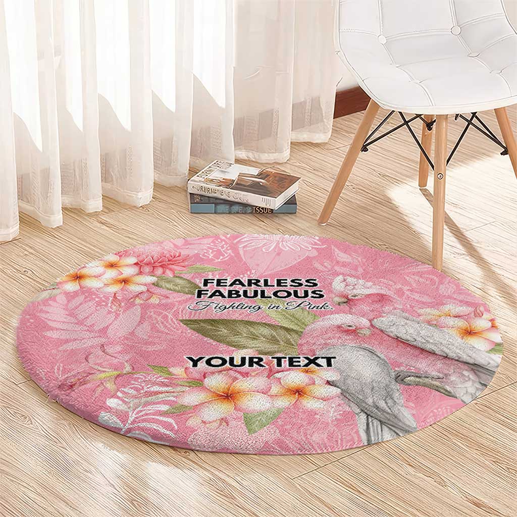 Personalised Galah Cockatoo Fighting in Pink Round Carpet Australian Breast Cancer Spirit - Aussie Hoodie