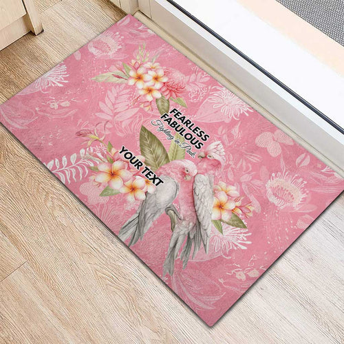 Personalised Galah Cockatoo Fighting in Pink Rubber Doormat Australian Breast Cancer Spirit - Aussie Hoodie