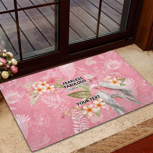 Personalised Galah Cockatoo Fighting in Pink Rubber Doormat Australian Breast Cancer Spirit - Aussie Hoodie