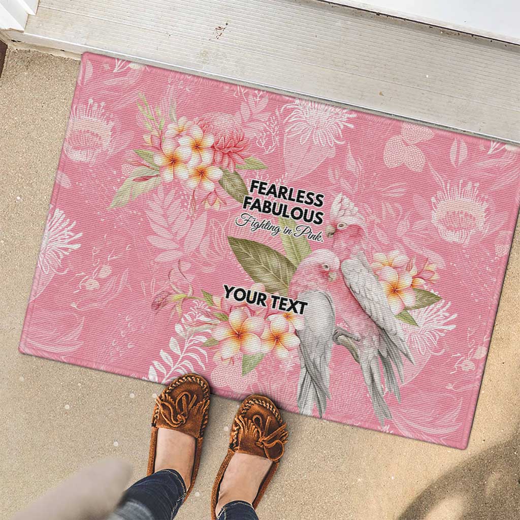 Personalised Galah Cockatoo Fighting in Pink Rubber Doormat Australian Breast Cancer Spirit - Aussie Hoodie