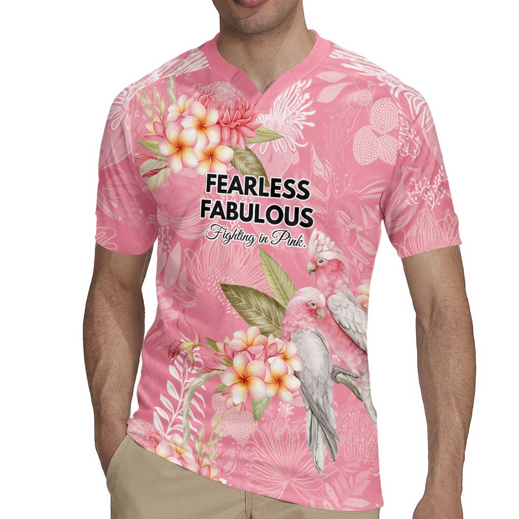 Personalised Galah Cockatoo Fighting in Pink Rugby Jersey Australian Breast Cancer Spirit - Aussie Hoodie