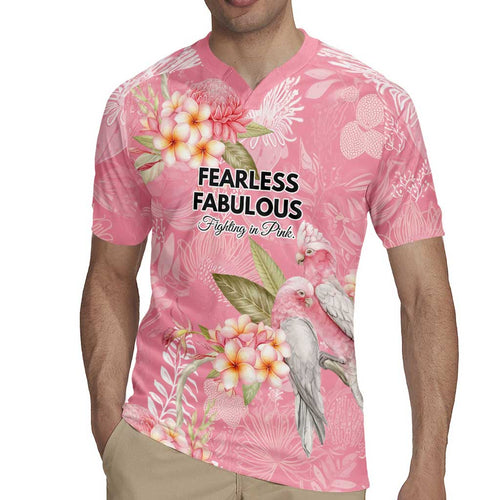Personalised Galah Cockatoo Fighting in Pink Rugby Jersey Australian Breast Cancer Spirit - Aussie Hoodie