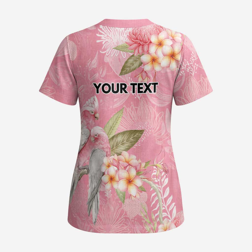 Personalised Galah Cockatoo Fighting in Pink Scrub Top Australian Breast Cancer Spirit - Aussie Hoodie