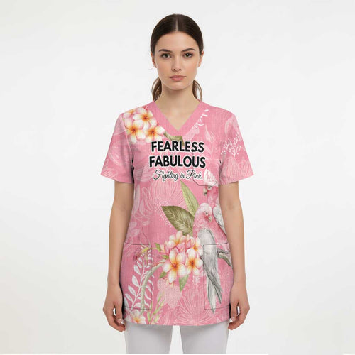 Personalised Galah Cockatoo Fighting in Pink Scrub Top Australian Breast Cancer Spirit - Aussie Hoodie