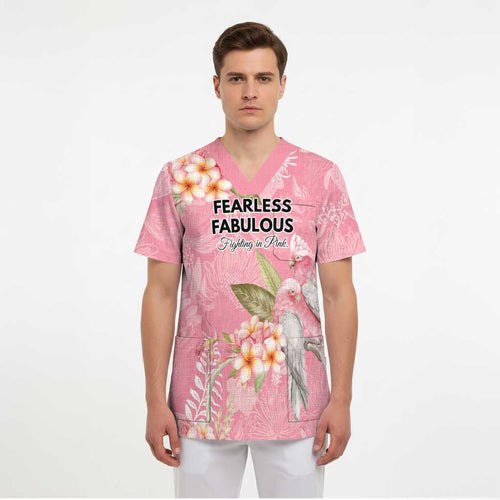 Personalised Galah Cockatoo Fighting in Pink Scrub Top Australian Breast Cancer Spirit - Aussie Hoodie