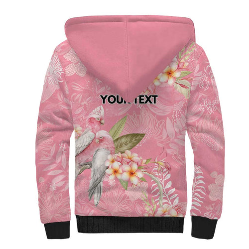 Personalised Galah Cockatoo Fighting in Pink Sherpa Hoodie Australian Breast Cancer Spirit - Aussie Hoodie