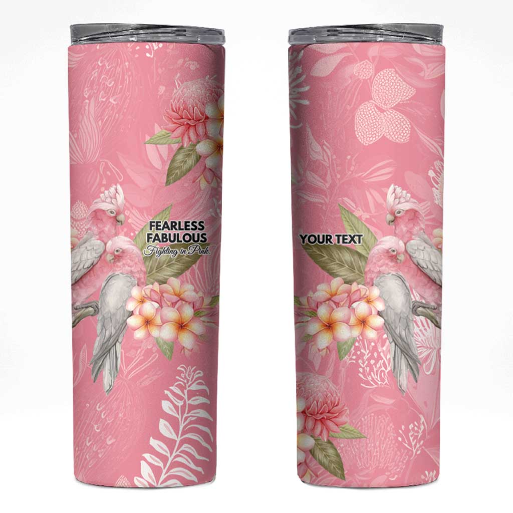 Personalised Galah Cockatoo Fighting in Pink Skinny Tumbler Australian Breast Cancer Spirit - Aussie Hoodie