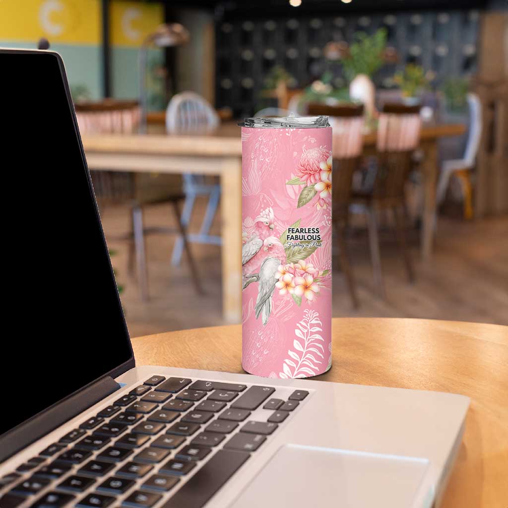 Personalised Galah Cockatoo Fighting in Pink Skinny Tumbler Australian Breast Cancer Spirit - Aussie Hoodie