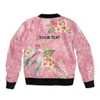 Personalised Galah Cockatoo Fighting in Pink Sleeve Zip Bomber Jacket Australian Breast Cancer Spirit - Aussie Hoodie