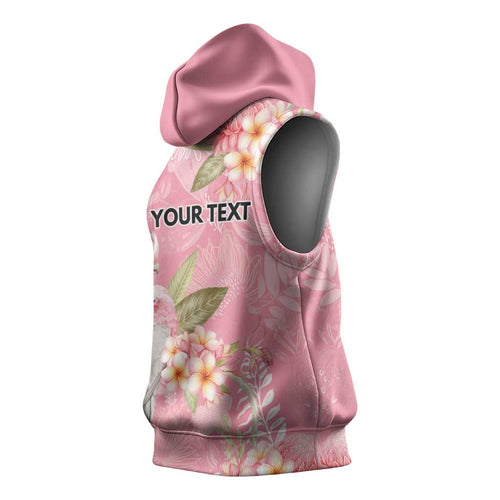 Personalised Galah Cockatoo Fighting in Pink Sleeveless Hoodie Australian Breast Cancer Spirit - Aussie Hoodie