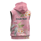 Personalised Galah Cockatoo Fighting in Pink Sleeveless Zip Hoodie Australian Breast Cancer Spirit LT9